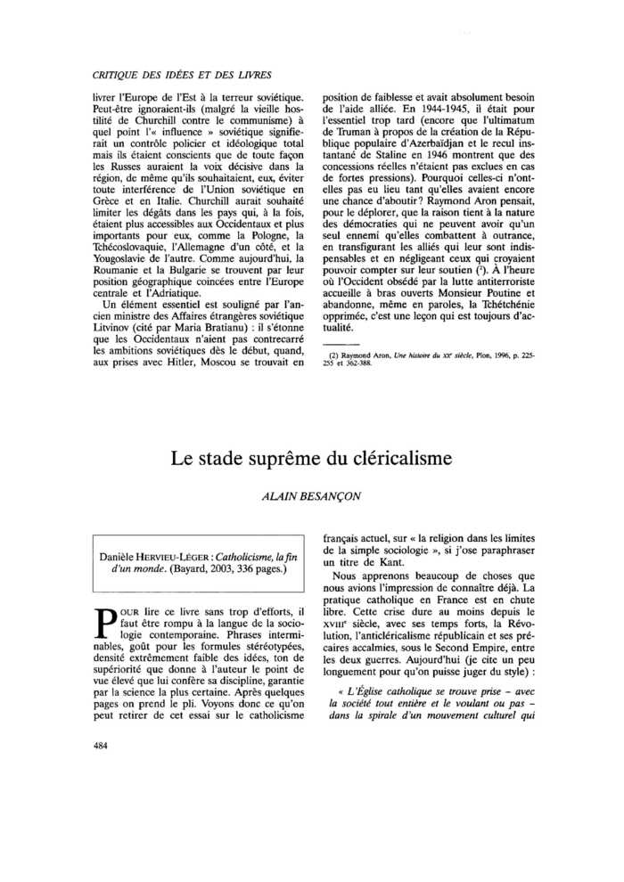 Le stade suprême du cléricalisme
 – page 1