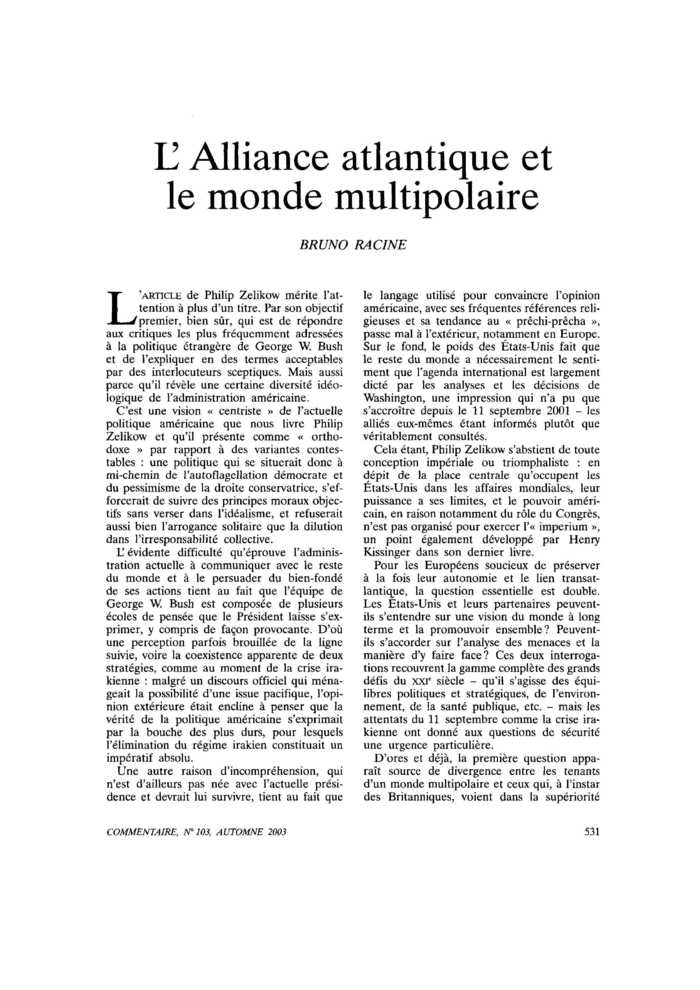 L’Alliance atlantique et le monde multipolaire
 – page 1