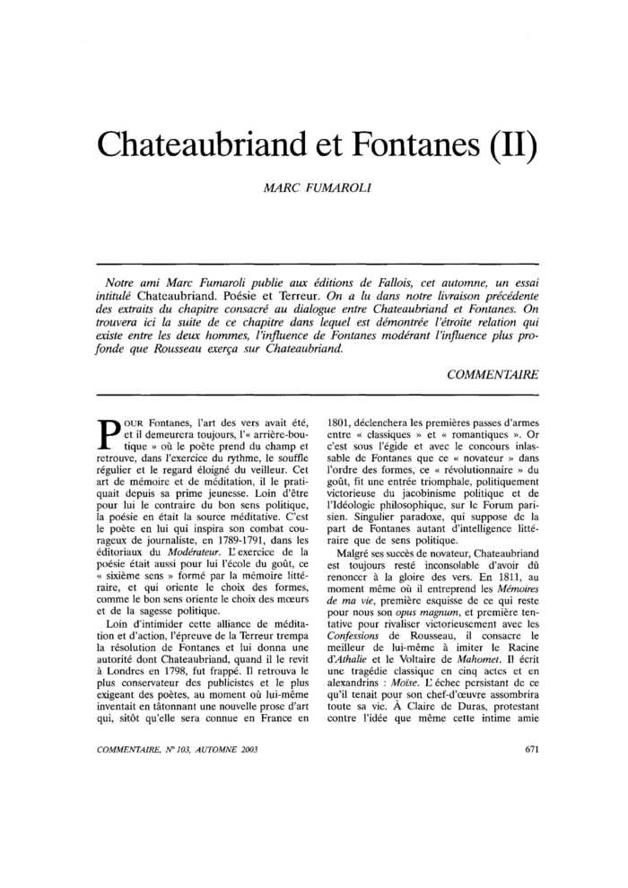 Chateaubriand et Fontanes (II)
 – page 1