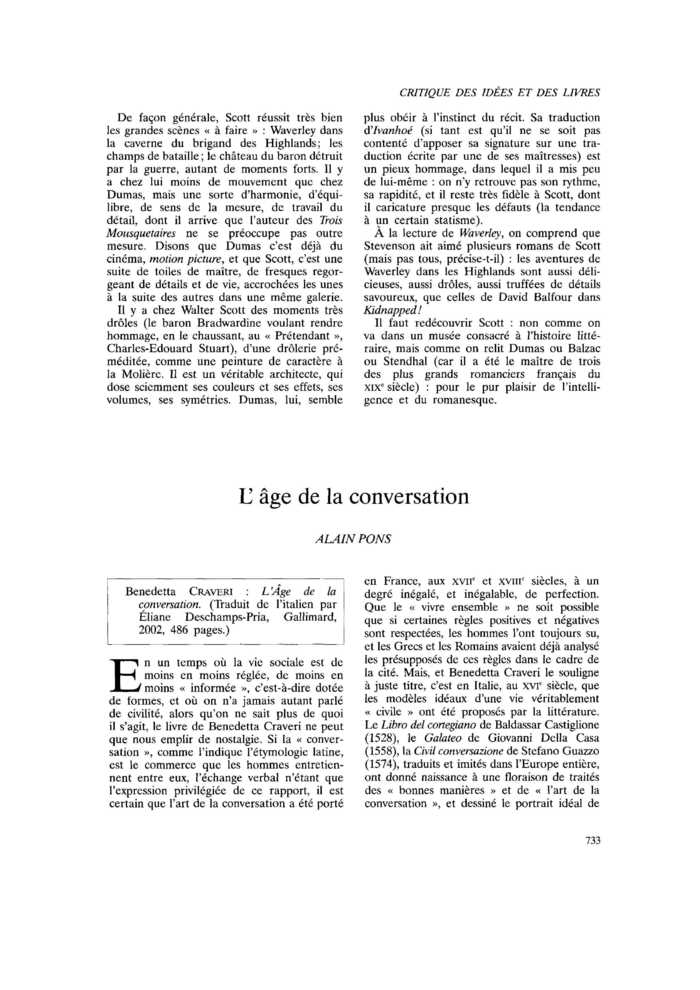 L’âge de la conversation
 – page 1