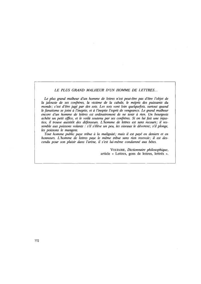 LE PLUS GRAND MALHEUR D’UN HOMME DE LETTRES…
 – page 1