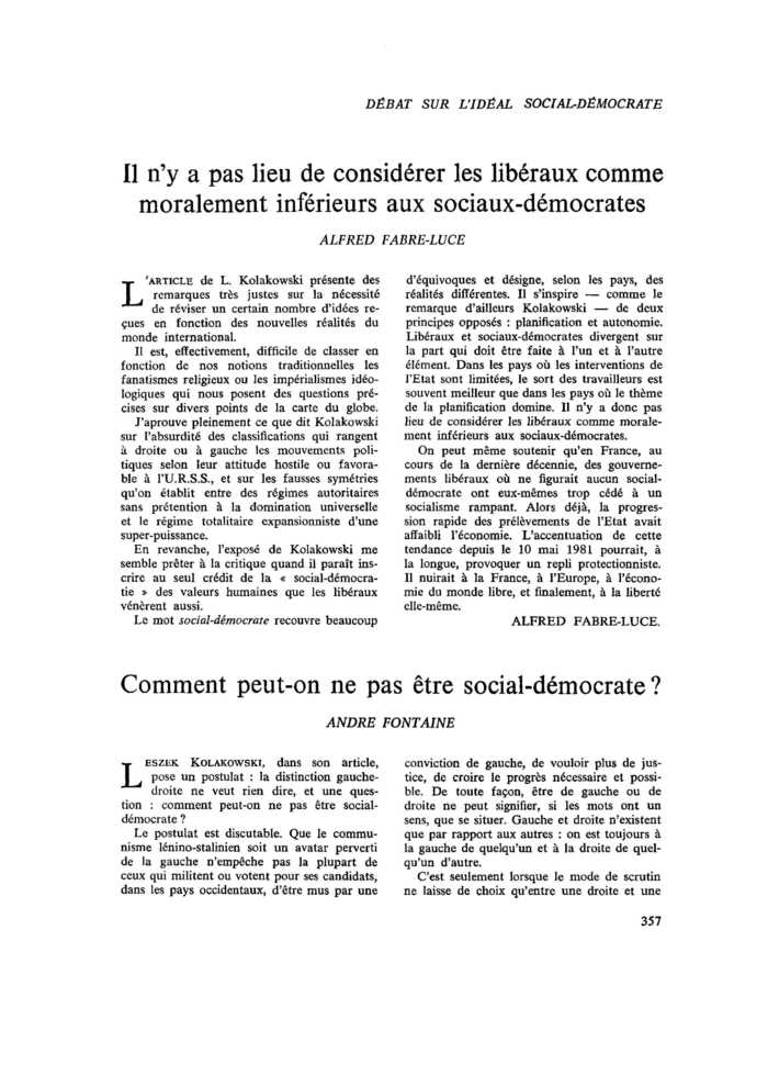 Comment peut-on ne pas être social-démocrate ?
 – page 1