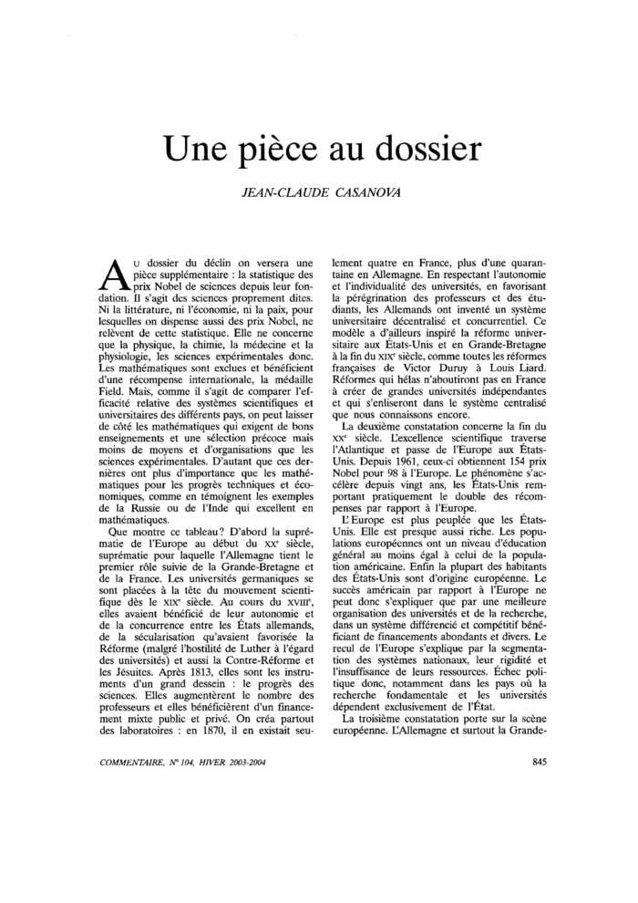 Une pièce au dossier
 – page 1