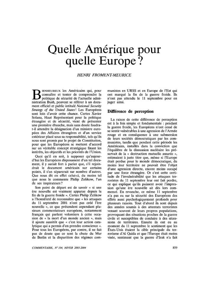 Quelle Amérique pour quelle Europe ?
 – page 1