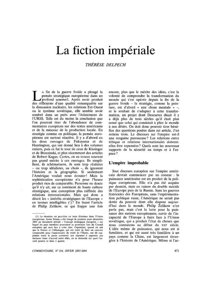 La fiction impériale
 – page 1