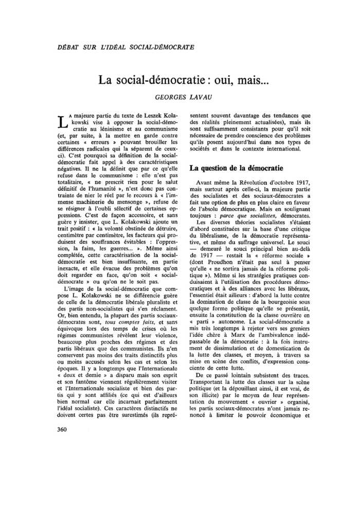 La social-démocratie : oui, mais…
 – page 1