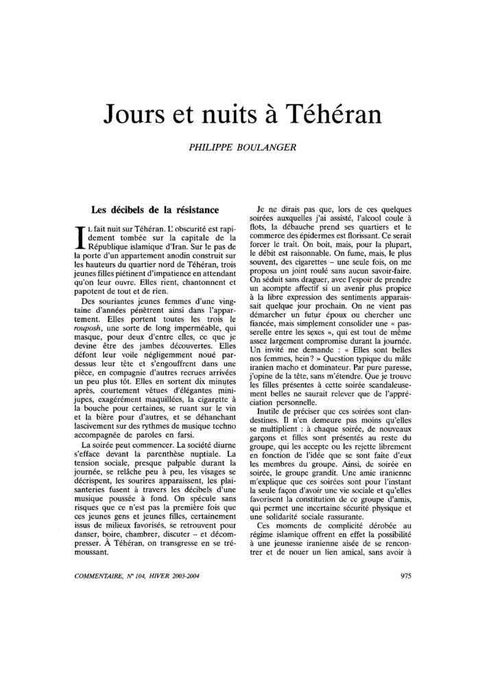 Jours et nuits à Téhéran
 – page 1