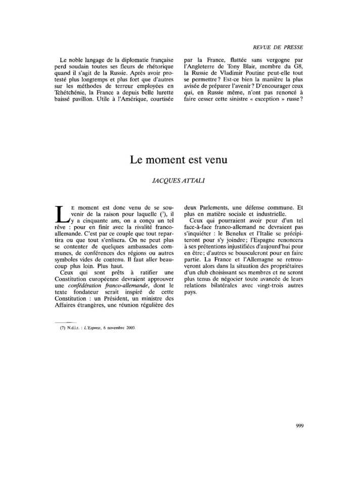 Le moment est venu
 – page 1