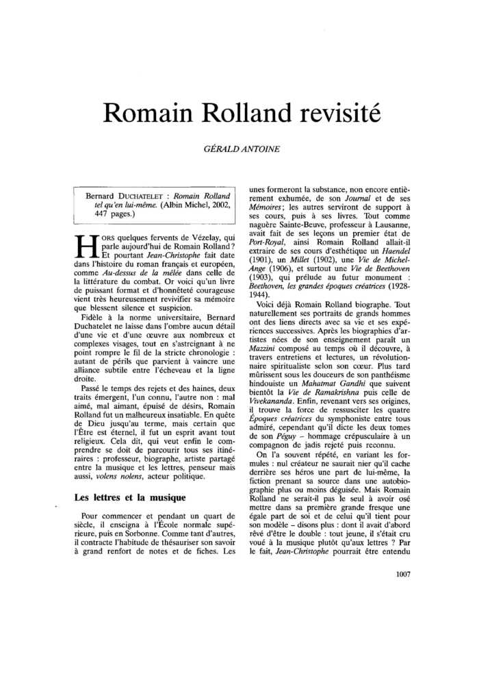 Romain Rolland revisité
 – page 1