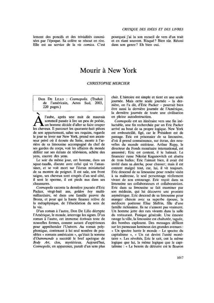 Mourir à New York
 – page 1