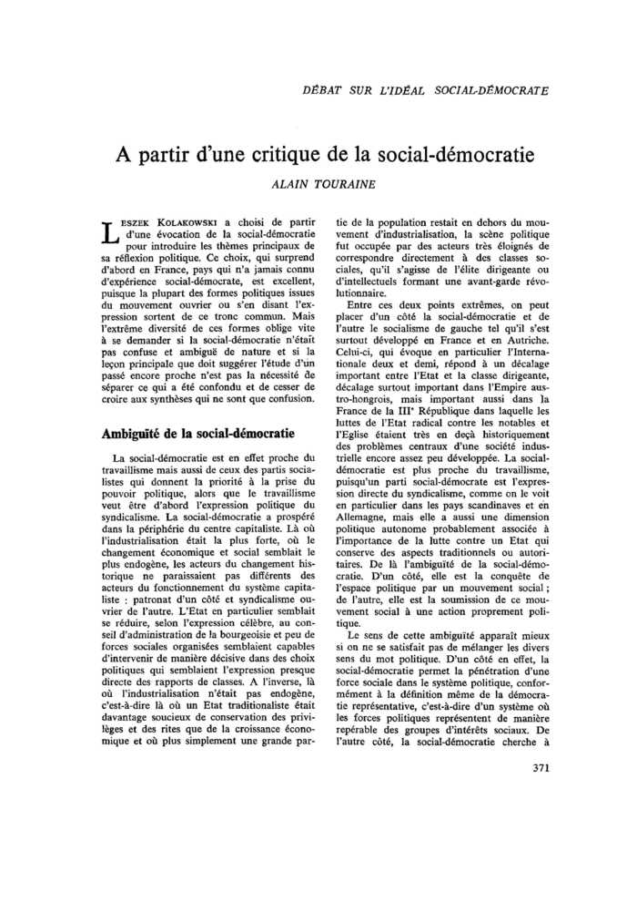 À partir d’une critique de la social-démocratie
 – page 1