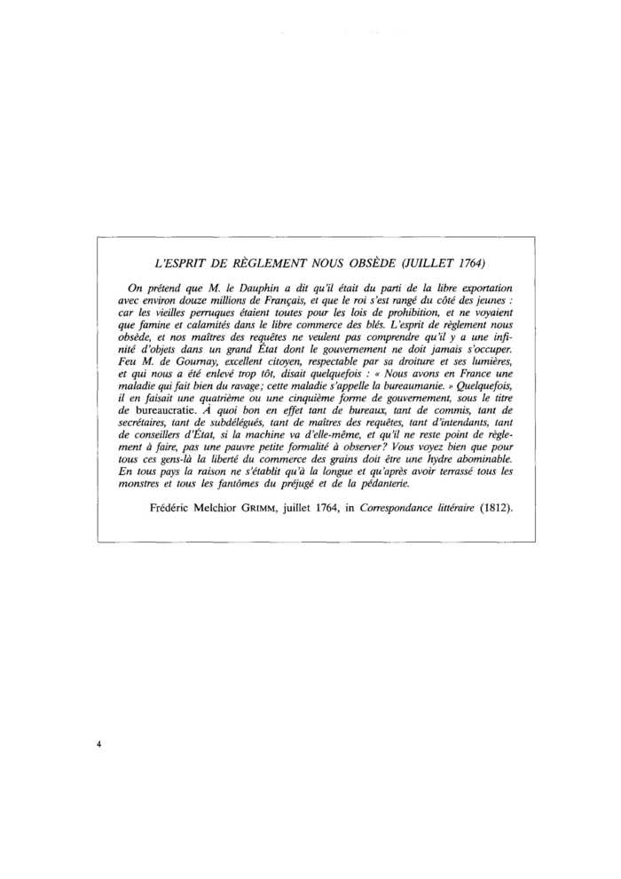 L’ESPRIT DE RÈGLEMENT NOUS OBSÈDE (JUILLET 1764)
 – page 1