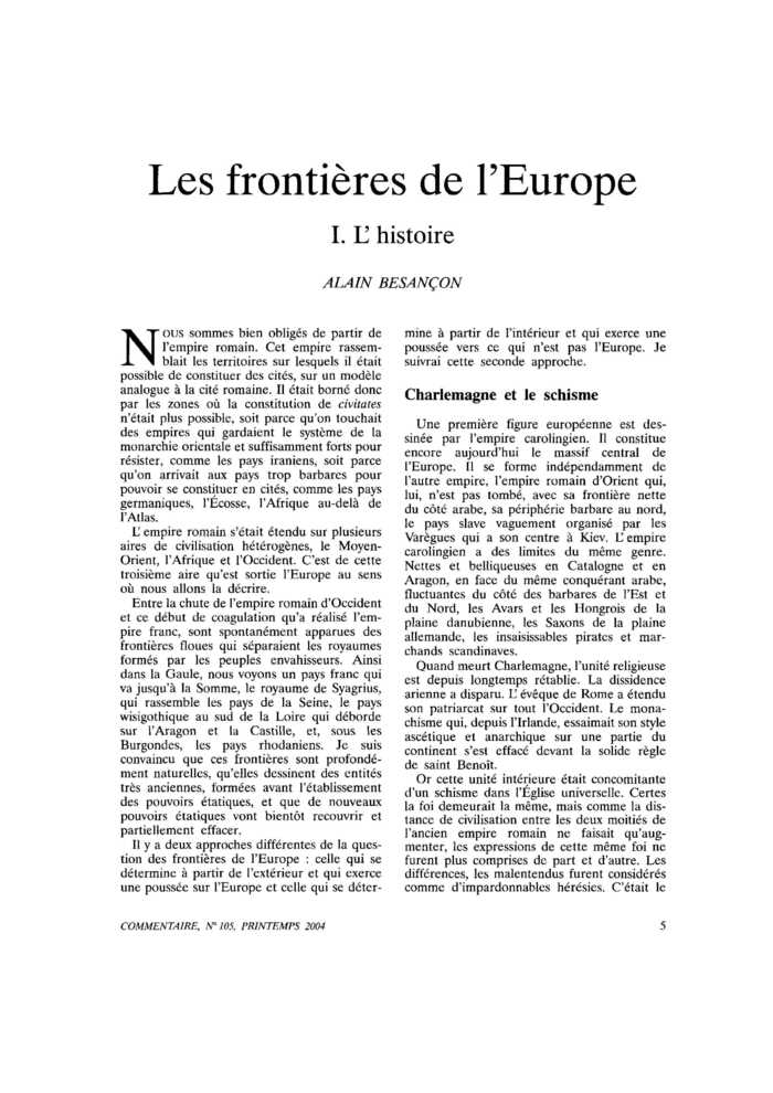 Les frontières de l’Europe (I)
 – page 1