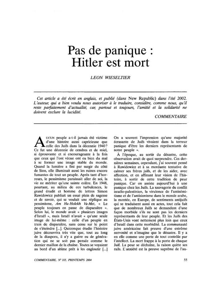 Pas de panique : Hitler est mort
 – page 1