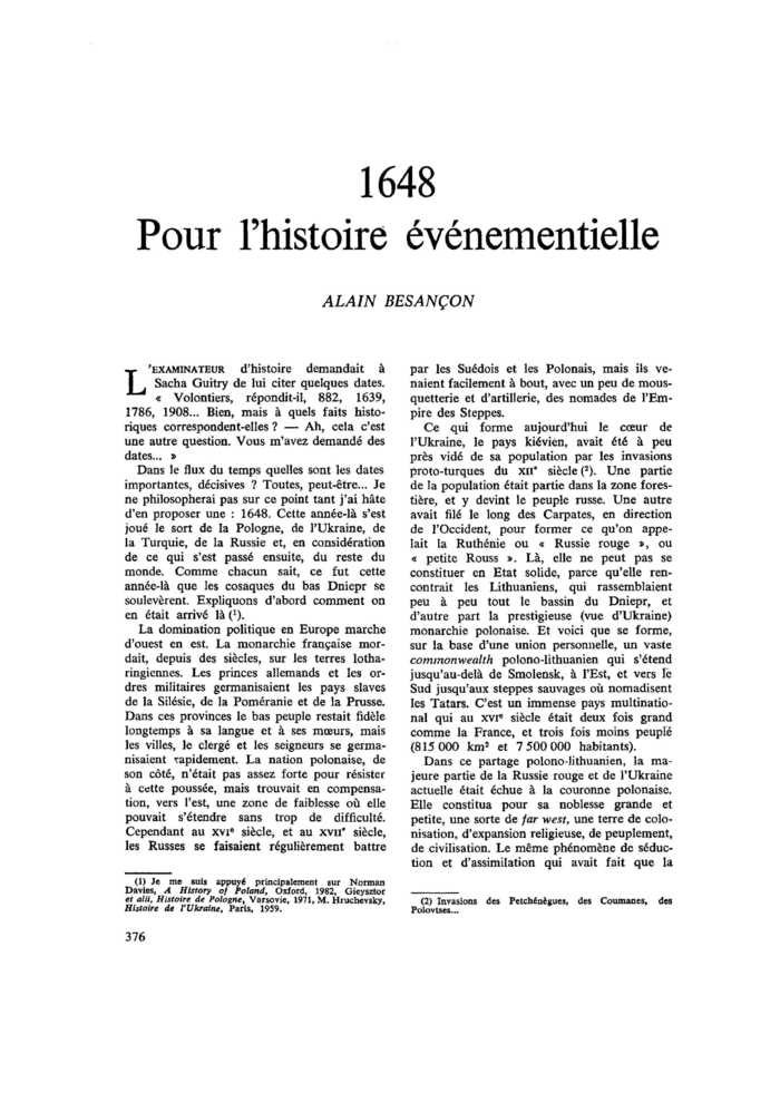 1648. Pour l’histoire événementielle
 – page 1