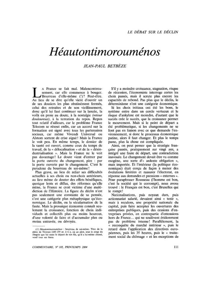 Héautontimorouménos
 – page 1