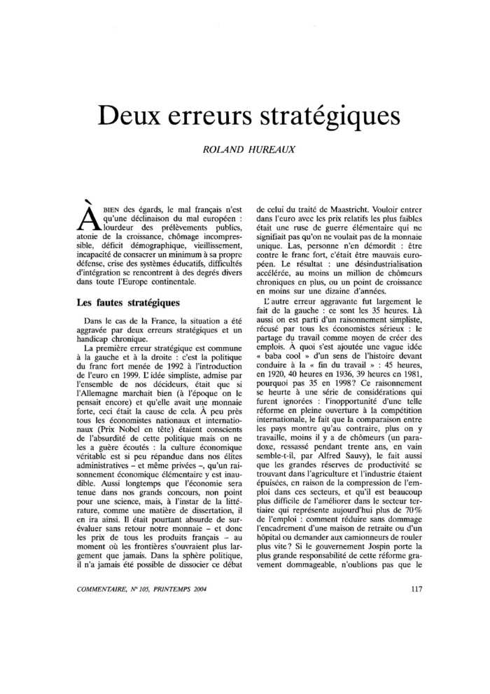 Deux erreurs stratégiques
 – page 1