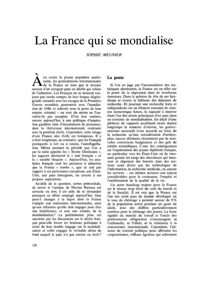 La France qui se mondialise
 – page 1