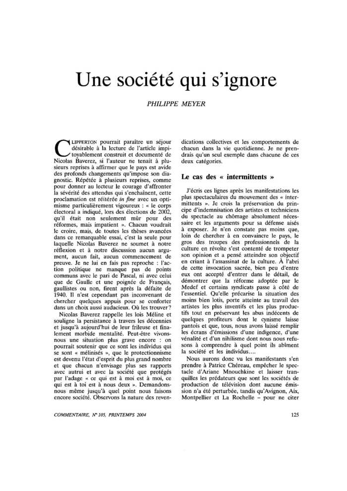 Une société qui s’ignore
 – page 1