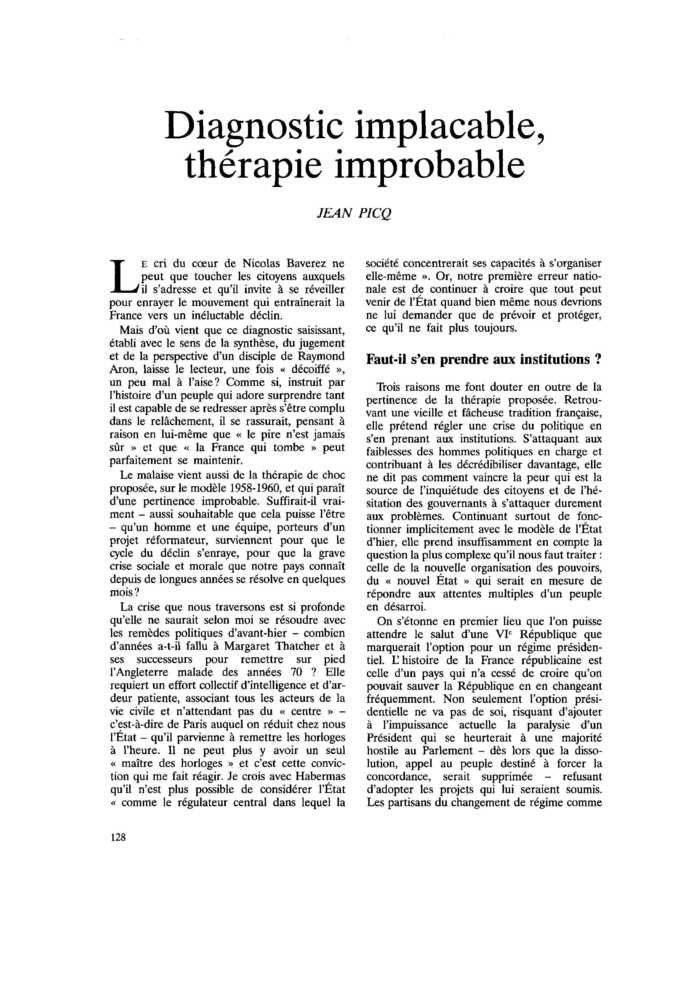 Diagnostic implacable, thérapie improbable
 – page 1