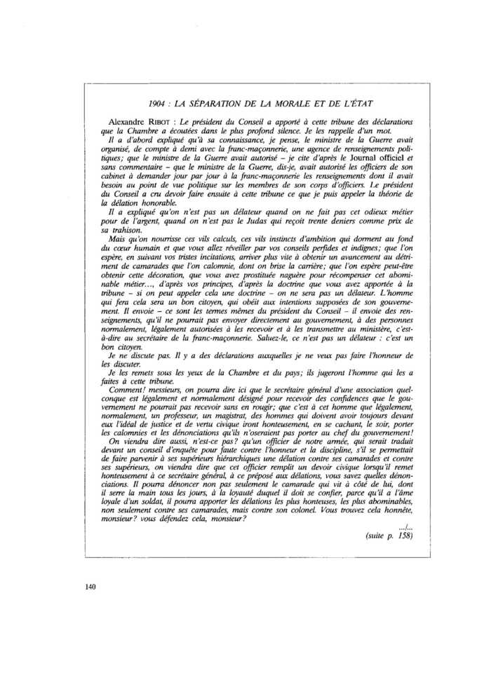 1904 : LA SÉPARATION DE LA MORALE ET DE L’ÉTAT
 – page 1