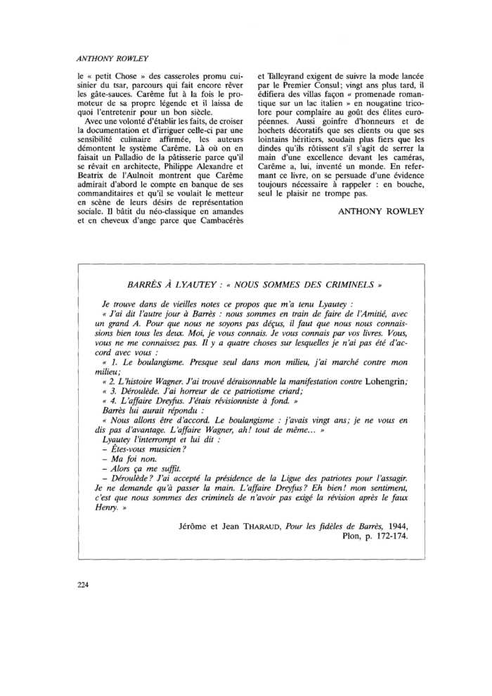 BARRÈS À LYAUTEY : « NOUS SOMMES DES CRIMINELS »
 – page 1