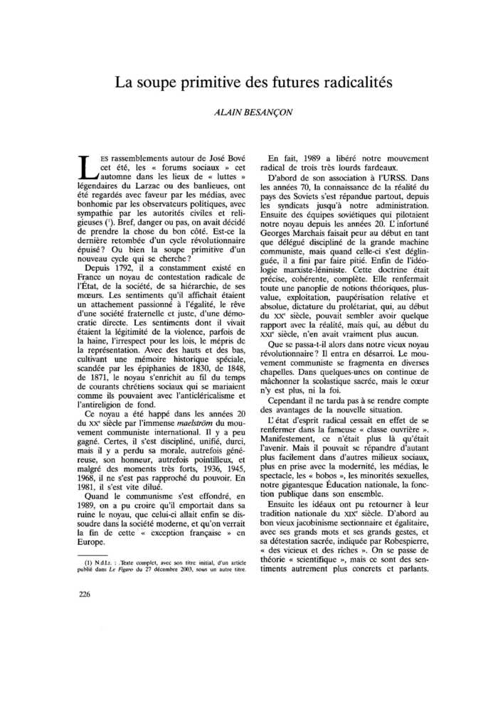 La soupe primitive des futures radicalités
 – page 1