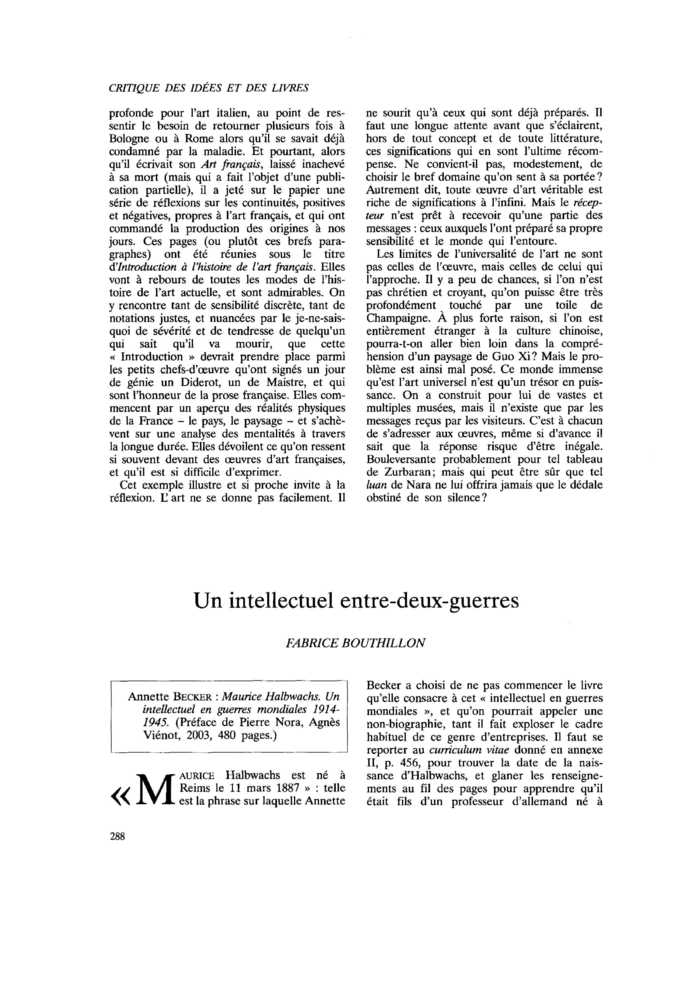 Un intellectuel entre-deux-guerres
 – page 1