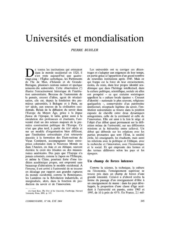 Universités et mondialisation
 – page 1
