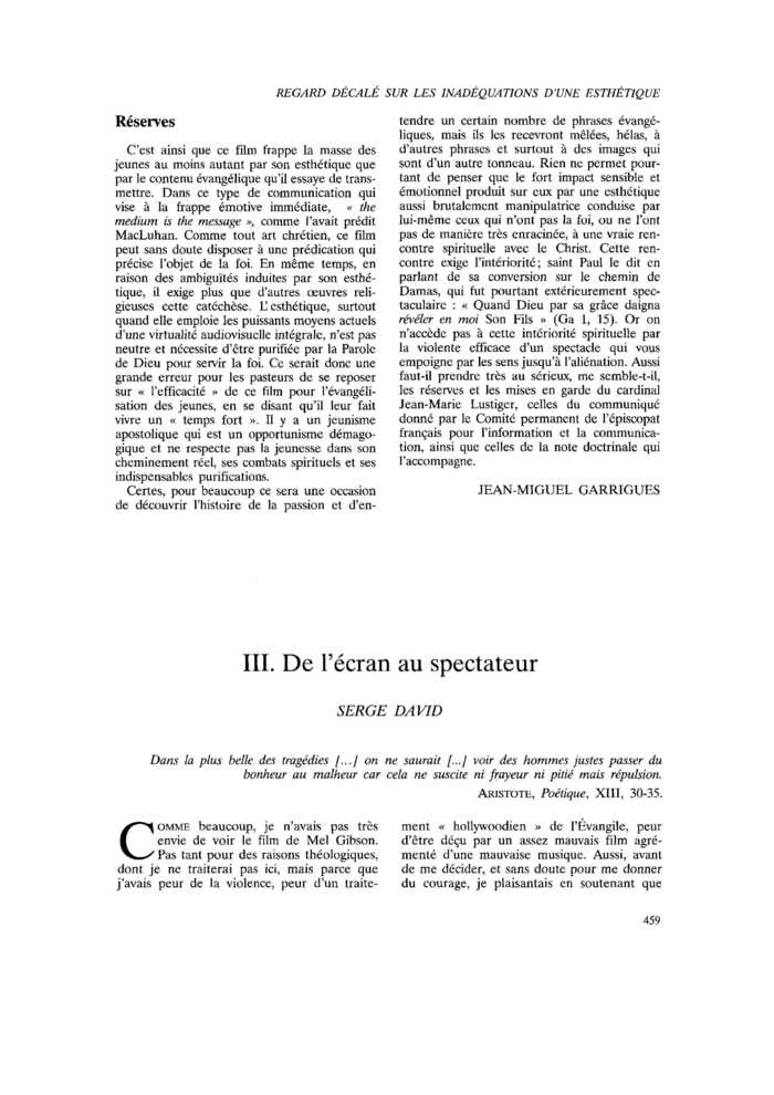 III. De l’écran au spectateur
 – page 1