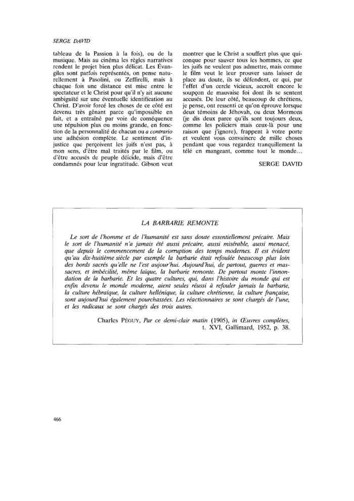 LA BARBARIE REMONTE
 – page 1