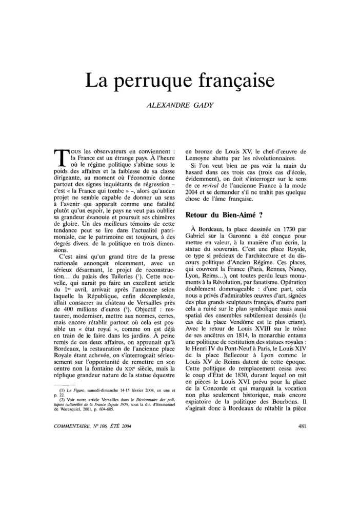 La perruque française
 – page 1