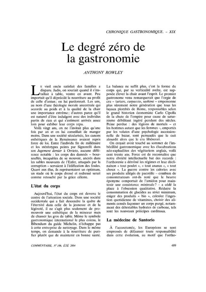 Le degré zéro de la gastronomie
 – page 1