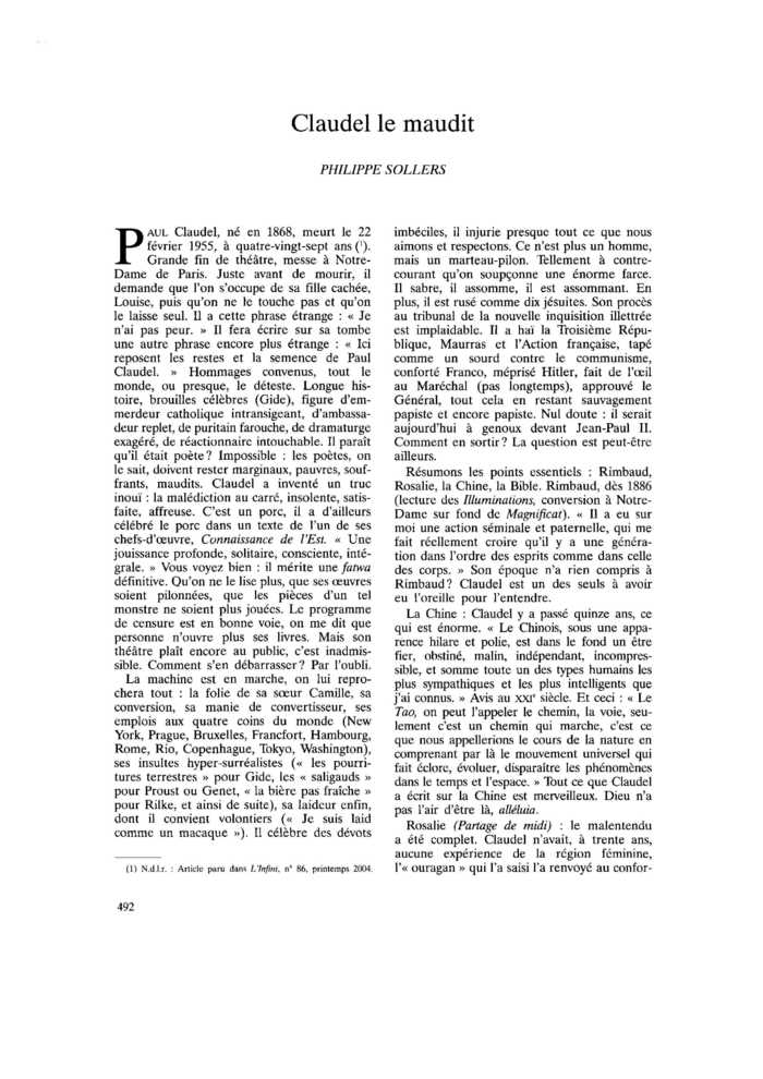 Claudel le maudit
 – page 1