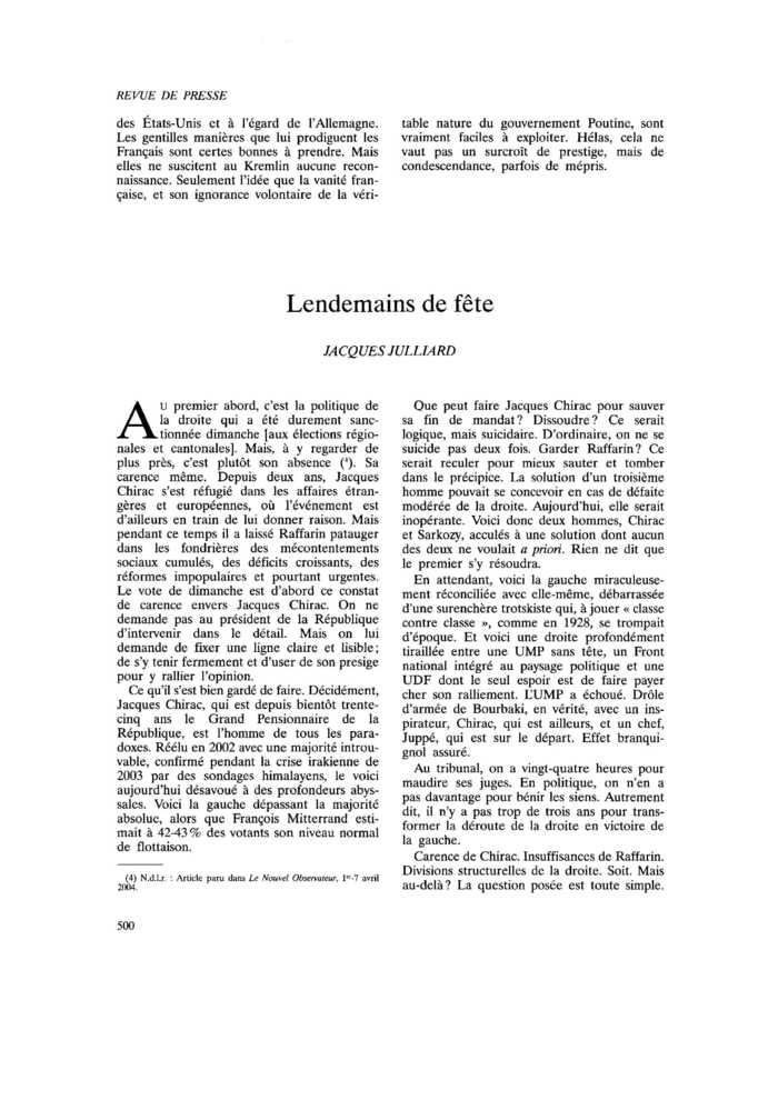 Lendemains de fête
 – page 1