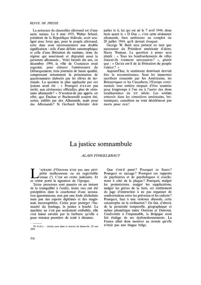 La justice somnambule
 – page 1