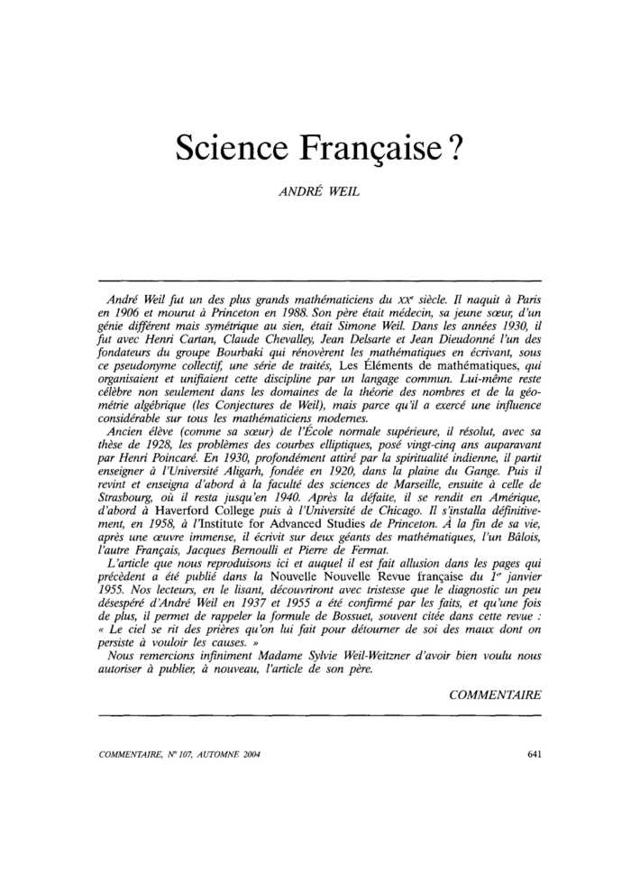 Science Française ?
 – page 1