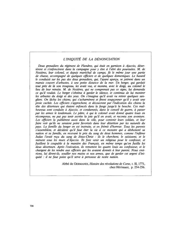 L’INIQUITÉ DE LA DÉNONCIATION
 – page 1