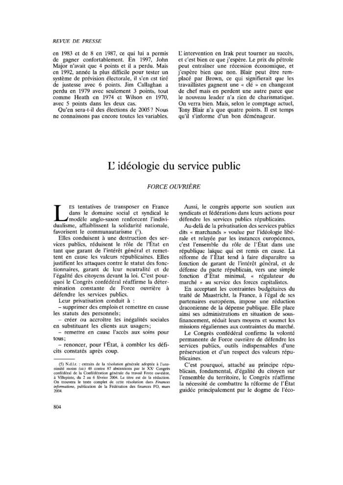 L’idéologie du service public
 – page 1
