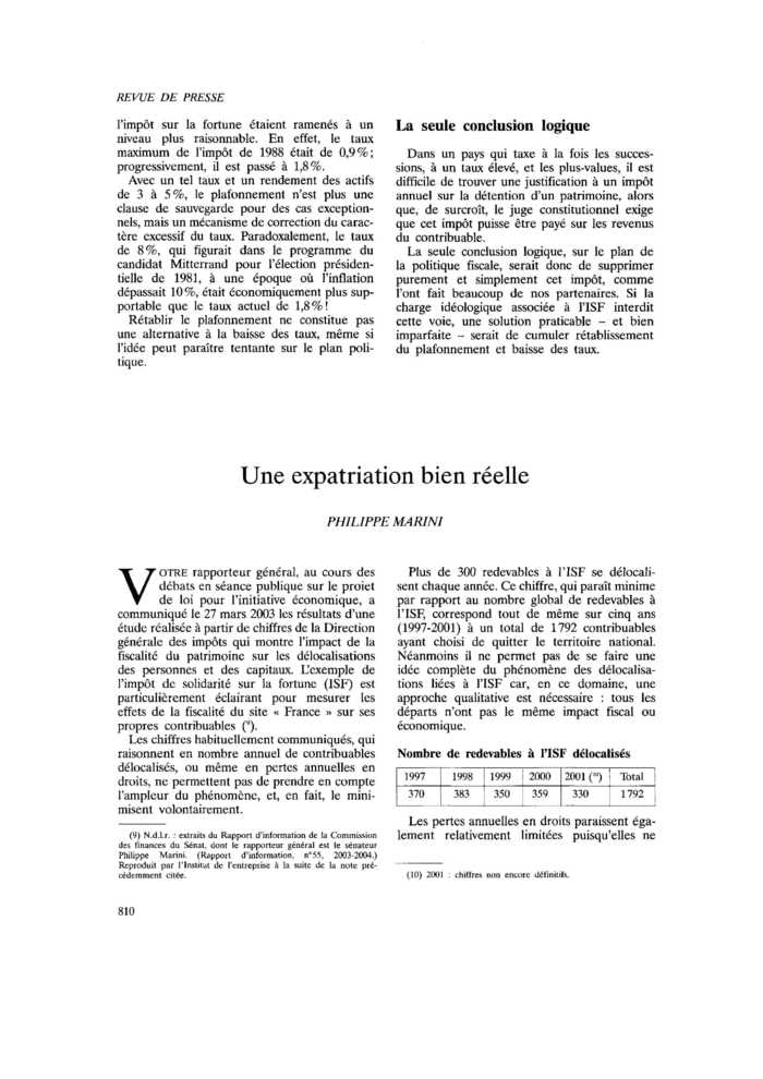 Une expatriation bien réelle
 – page 1