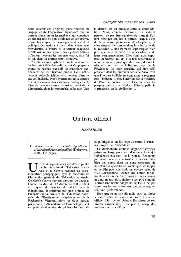 Un livre officiel
 – page 1