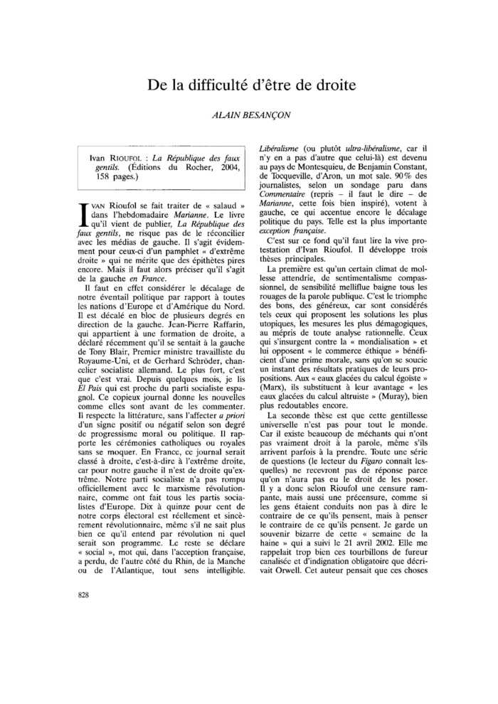 De la difficulté d’être de droite
 – page 1