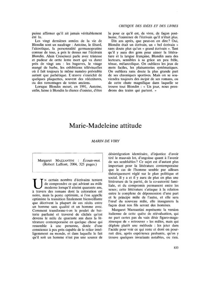 Marie-Madeleine attitude
 – page 1