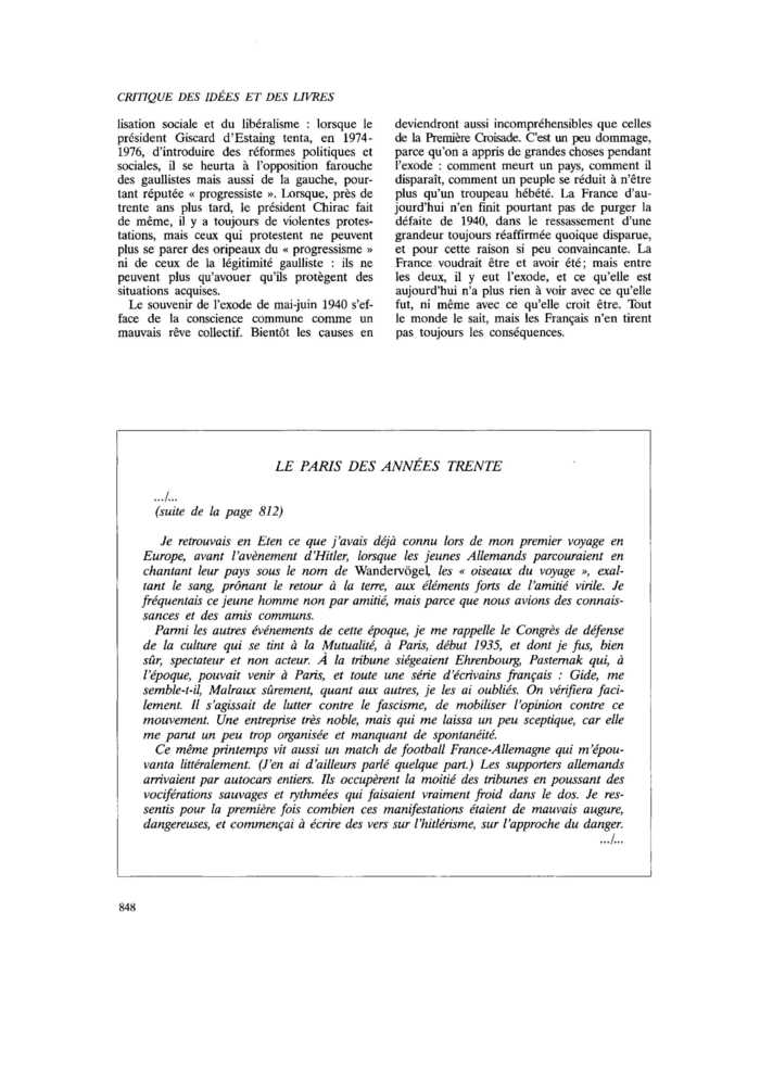 LE PARIS DES ANNÉES TRENTE (suite)
 – page 1