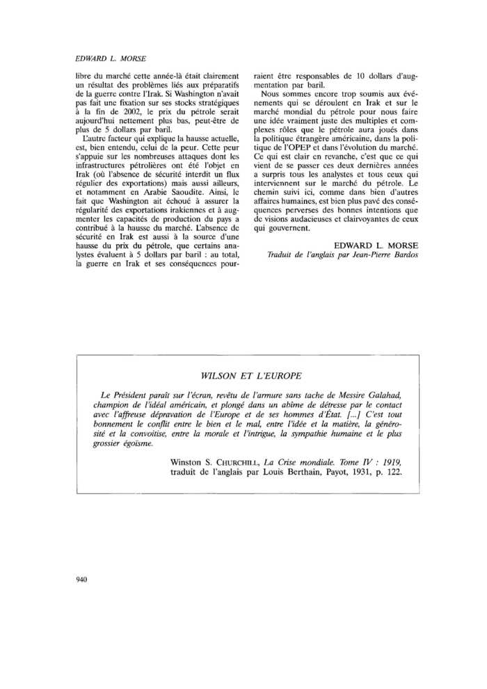 WILSON ET L’EUROPE
 – page 1