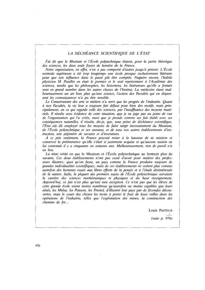 LA DÉCHÉANCE SCIENTIFIQUE DE L’ÉTAT
 – page 1