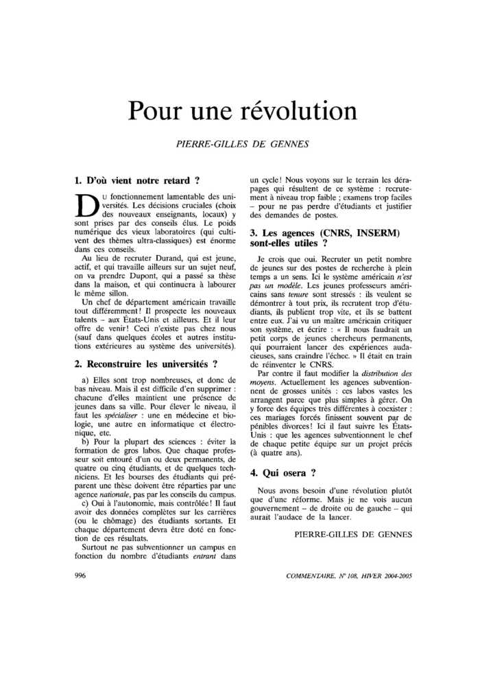 Pour une révolution
 – page 1