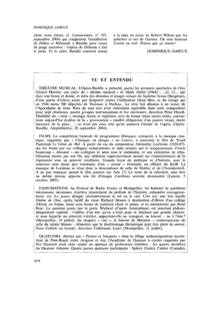 VU ET ENTENDU
 – page 1