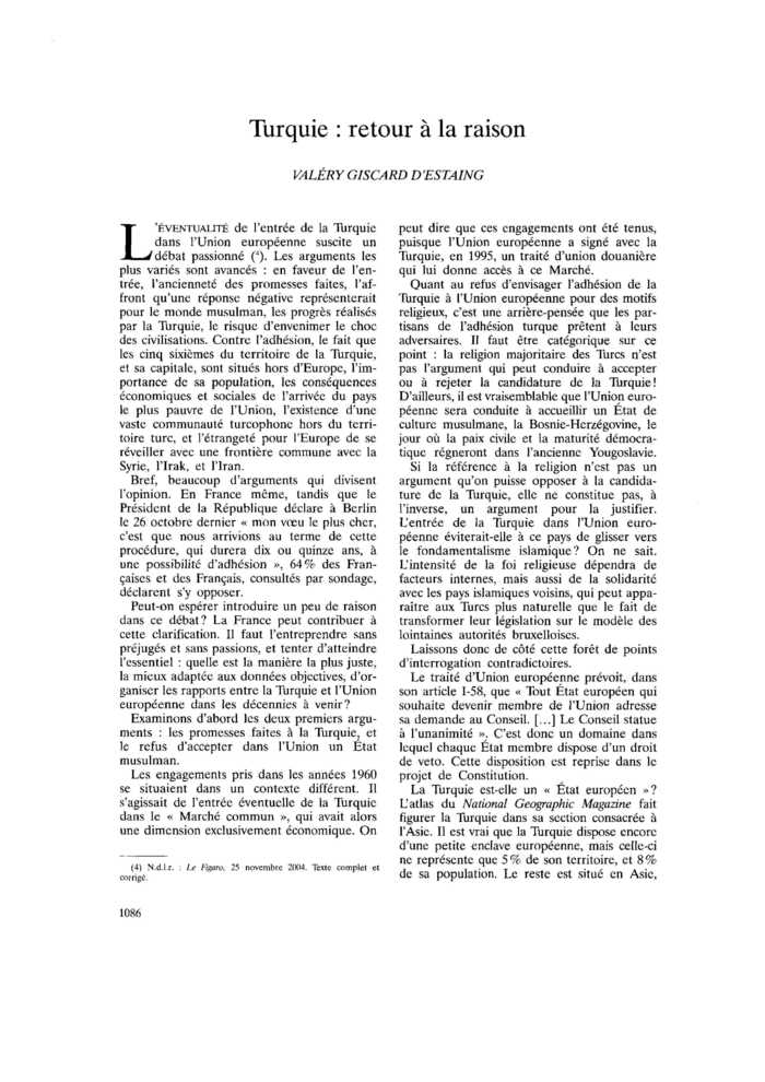 Turquie : retour à la raison
 – page 1