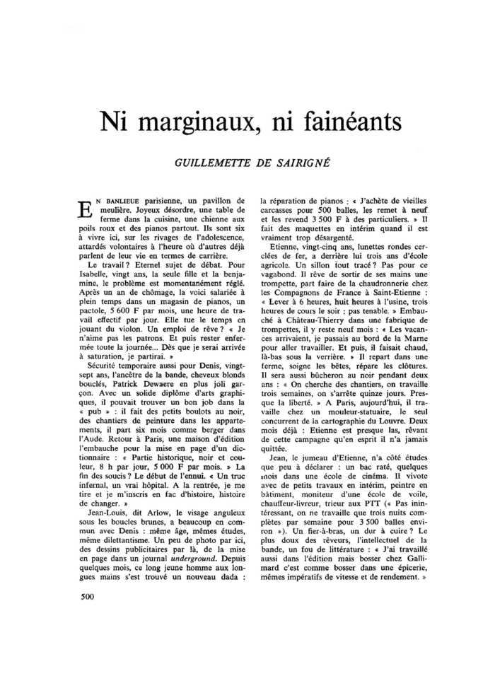 Ni marginaux, ni fainéants
 – page 1